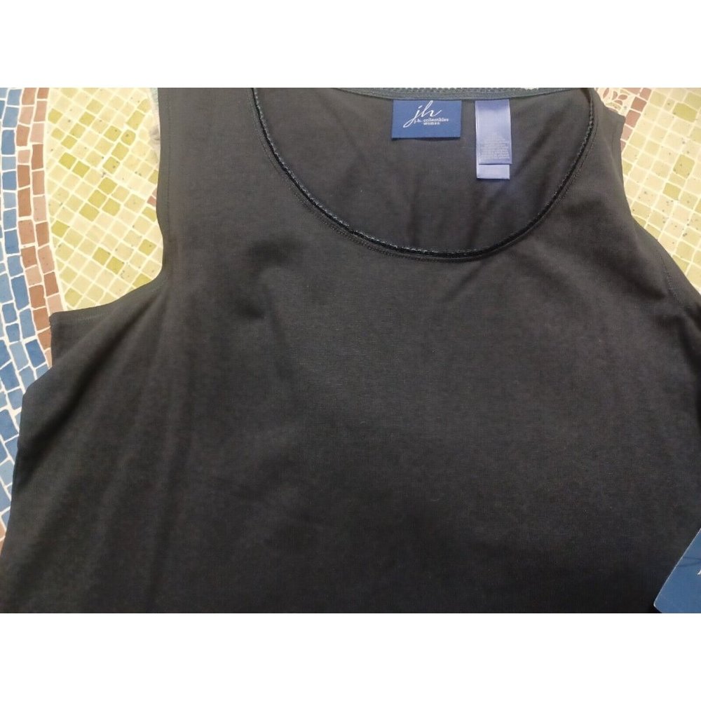 Vintage Black Tank Top BOHO 3X Women's  j. h. collectibles NWT